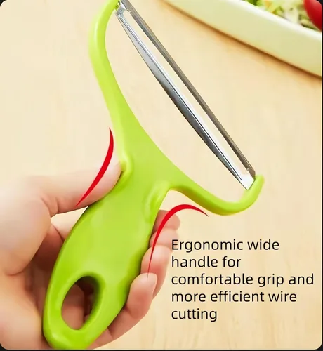 Vista 3 de Rallador de Verduras de Boca Ancha, rallador de ensalada, rebanador de papas para repollo, zanahorias – Rebanador Manual Ergonómico con Agarre