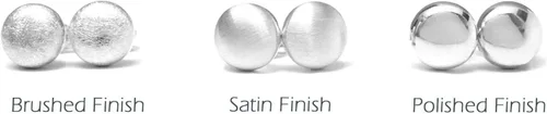 Vista 3 de Round Lentil Shaped Stud Post Earrings, Sterling Silver 925, Satin Finish (1 cm). Handmade Perfect Small Gift