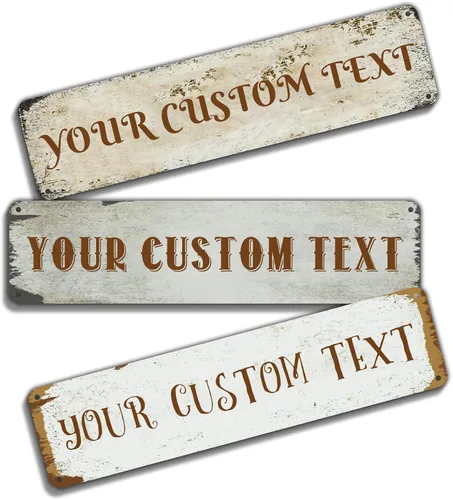 Vista 13 de Letrero de calle personalizado de metal con texto de nombre, letreros de carretera personalizados para exteriores, divertidos letreros de calle de 4