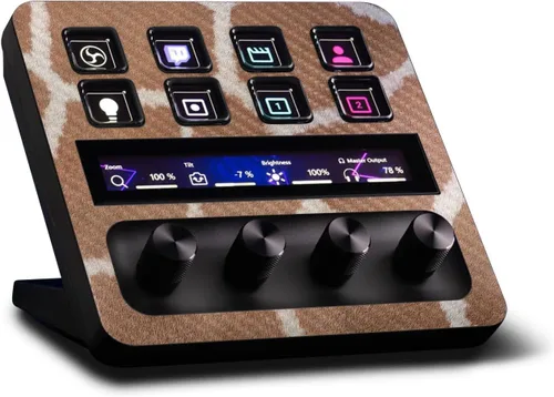 Vista 5 de MightySkins - Piel de fibra de carbono compatible con Elgato Stream Deck + madera gris Acabado de fibra de carbono texturizado protector