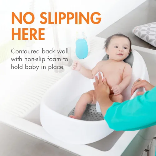 Vista 11 de Boon Soak 3 Stage Baby Bathtub - Tina de baño para bebé de 3 etapas Boon - Tina de baño con tres posiciones de soporte para recién nacidos a niños