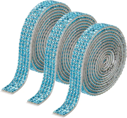 Vista 76 de MECCANIXITY 3 rollos de cinta de diamantes de imitación autoadhesiva de 3 yardas y 0.315 in para proyectos de artes y manualidades, pasteles de Beige