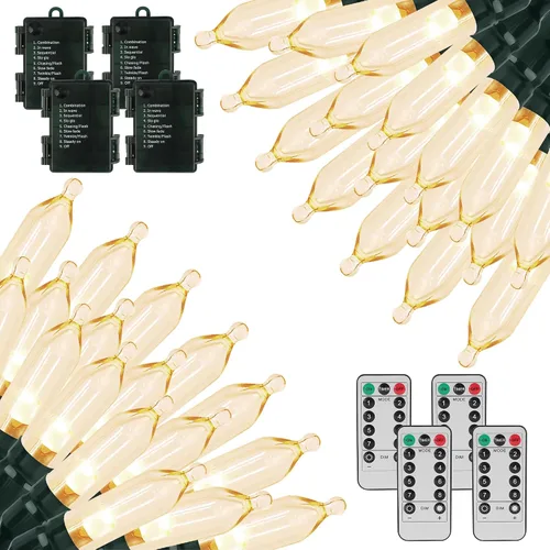 Vista 9 de Green Convenience Luces de Navidad a pilas de 33 pies 100 LED para Blanco