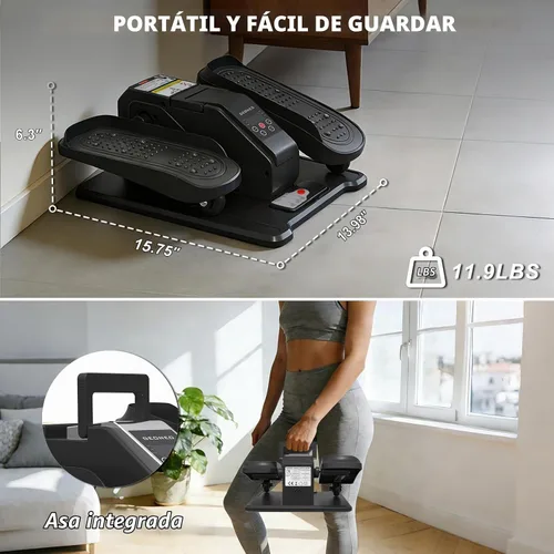 Vista 2 de Under Desk Elliptical Machine, Electric Elliptical Leg Exerciser for Senior Negro (Black Pro)