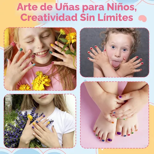 Vista 8 de Dmsky Juego de esmaltes de uñas para niños, 18 colores de esmalte de uñas pelable a base de agua de secado rápido para niños, kit de esmalte de uñas
