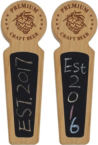 Vista 5 de Mango de grifo de cerveza personalizado grabado, mango de madera Kegerator, madera de nogal, 8.3 pulgadas de largo, regalos de cerveza