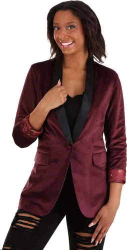 Vista 4 de Harry Potter - Blazer rojo de Gryffindor para mujer, con licencia oficial de Harry Potter, de gamuza sintética