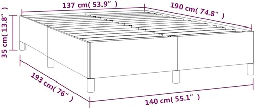 Vista 3 de vidaXL Marco de cama, marco de cama tapizado de plataforma, base de cama doble con soporte de listones de madera para dormitorio, gris oscuro