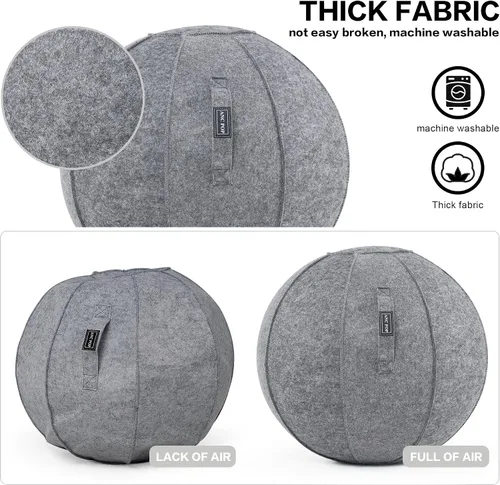 Vista 4 de ANC POP Pelota de yoga, silla antideslizante de estabilidad, pelota de gimnasio grande de 25 pulgadas para fitness, equilibrio y entrenamiento