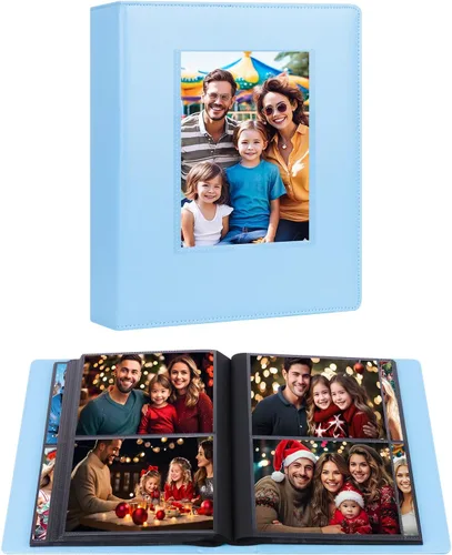 Vista 12 de Álbum de fotos de 272 bolsillos de 5 x 7 pulgadas con capacidad para 272 fotos, álbum de fotos de 5 x 7 pulgadas, cubierta de cuero de gran