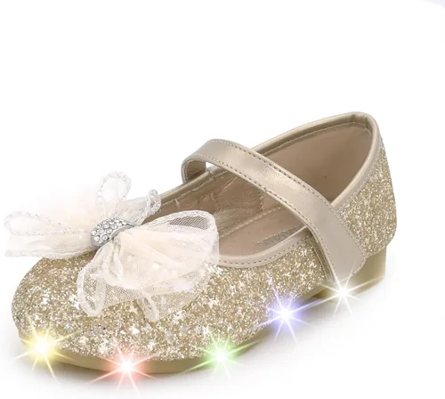 Vista 7 de Nova Utopia - Zapatos planos con luces para niñas pequeñas, estilo Mary Jane, para ballet