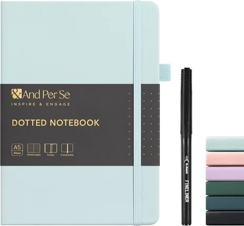 Vista 42 de &And Per Se Juego de diario y bolígrafo forrados (3 paquetes), cuaderno de tapa dura de cuero A5 con bolígrafo y juego de papelería, 160 páginas