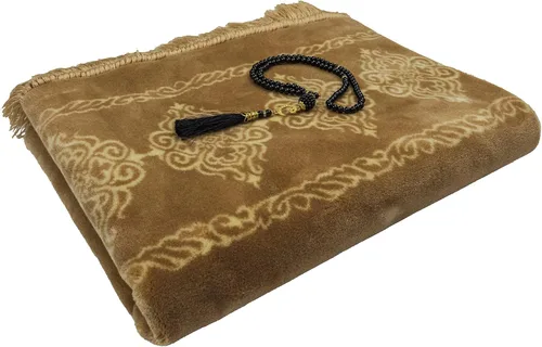 Vista 6 de Modefa Alfombra de oración islámica turca, grande y ancha, de terciopelo suave, Janamaz, cómoda alfombra de oración musulmana para hombres
