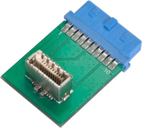 Vista 2 de xiwai USB 3.1 Panel frontal Socket Key-B Tipo-E a USB 3.0 20Pin Header Adaptador de extensión macho para placa base