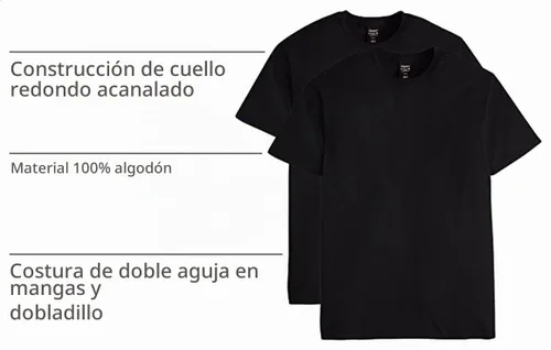 Vista 4 de Hanes playera Nano de algodón premium para hombre (paquete de 2 unidades)