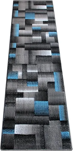 Vista 29 de Masada Rugs, Alfombra de Área Moderna Contemporánea, Azul Gris Negro (2 Pies X 3 Pies) Tapete
