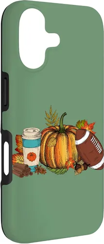 Vista 3 de Fall Football Pumpkin Coffee Latte Case for iPhone 17