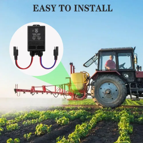 Vista 5 de Interruptor de control remoto inalámbrico de 12 voltios con conector SAE, interruptor remoto inalámbrico impermeable de largo alcance de 328 pies