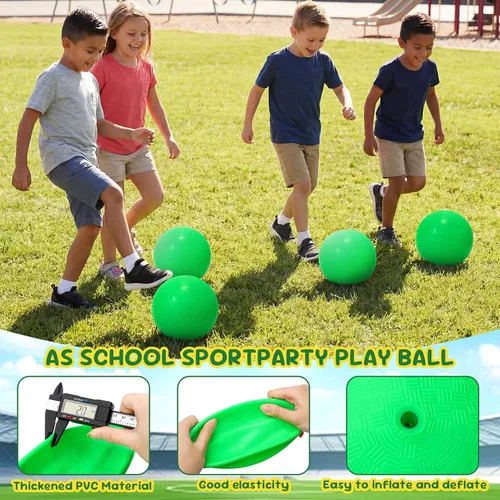 Vista 3 de Macarrie 20 piezas de pelotas de parque infantil de 6 pulgadas, pelotas de esquivar y patada para niños, adultos, pelotas inflables coloridas