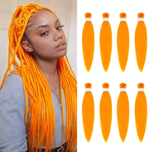 Vista 41 de 8 paquetes de extensiones preestiradas - 16 pulgadas de cabello trenzado premium, 55G/paquete, sin picazón, fijación en agua caliente, textura Perm