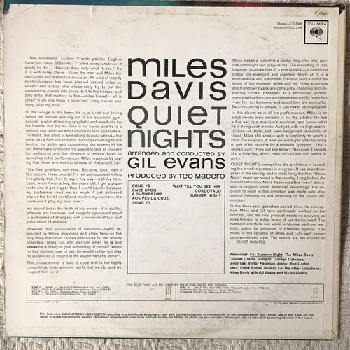 Vista 2 de Miles Davis - Quiet Nights - Lp Vinyl Record
