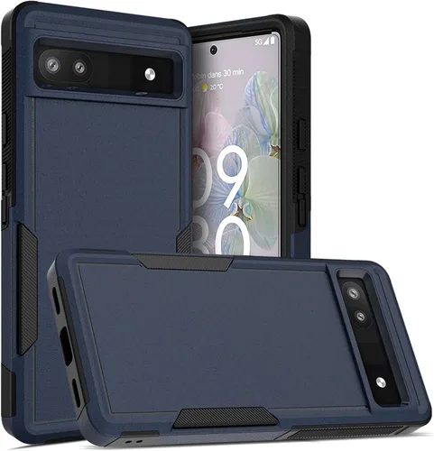 Vista 6 de Oumida Funda para Google Pixel 6A, funda de teléfono Dual Guard Pixel 6A, carcasa rígida de silicona híbrida a prueba de golpes, funda protectora