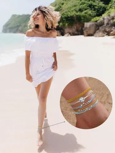 Vista 9 de Long tiantian Pulseras onduladas para adolescentes y niñas bonita cuerda trenzada bohemia pulsera para playa océano para mujer regalo de joyería
