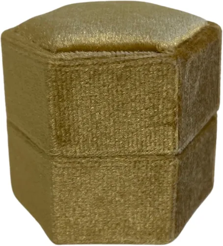 Vista 13 de Caja de anillo hexagonal de terciopelo, 1 ranura para compromiso y ceremonia de boda, exhibición plana y almacenamiento (azul claro)