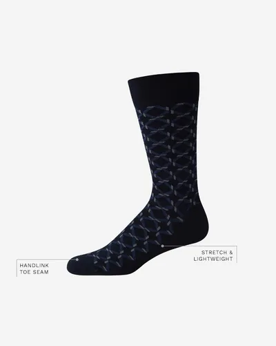 Vista 3 de Cole Haan Calcetines de cuello redondo con estampado de vestido para hombre (paquete de 3)