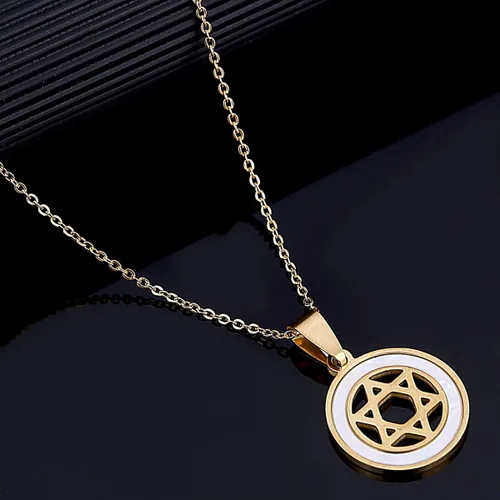 Vista 4 de Hexagrama colgante collar Magen David Estrella Collar de la joyería