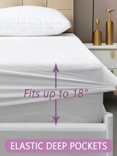 Vista 2 de Protector de colchón individual XL para dormitorios universitarios, funda impermeable para cama de hospital, tamaño individual extra largo