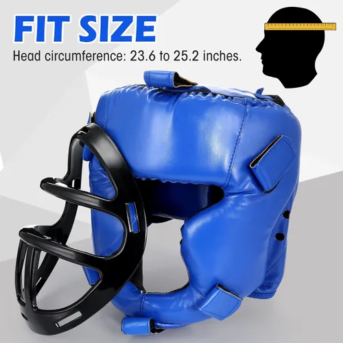 Vista 8 de Arrowbash Juego de 2 protectores de cabeza y guantes de boxeo para adultos, guantes de boxeo de 10 oz, protector de cara completa