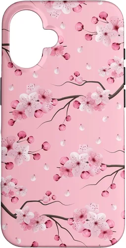 Vista 32 de Japanese Cherry Blossom Floral Flower Pattern Pastel Pink Case for iPhone 17