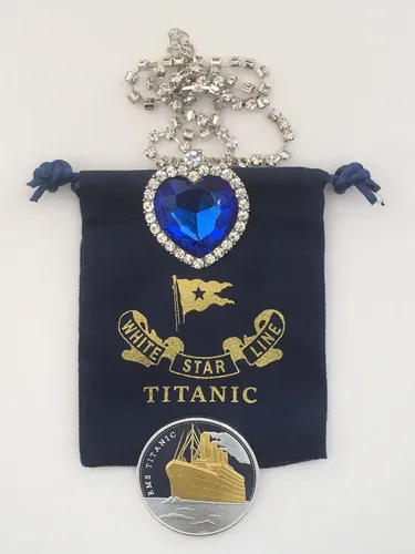 Vista 9 de Collar Titanic Corazón del Océano y Moneda Titanic