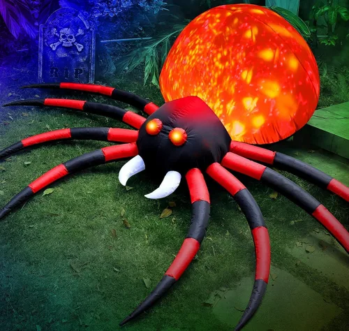 Vista 7 de FunFanso Decoración inflable de Halloween de 7 pies para patio de gato negro, decoración de Halloween al aire libre con luces LED brillantes
