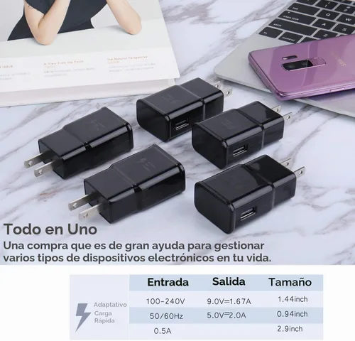 Vista 7 de Paquete de 5 cargadores tipo C de carga rápida, cargador de pared USB rápido para teléfono Android compatible con Samsung Galaxy