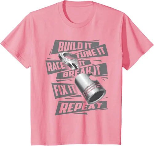 Vista 60 de Build It Tune It Race It Break It - Camiseta para entusiastas de los coches de carreras, talla S Negro