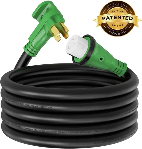 Vista 8 de RVMATE Cable de extensión de alimentación con cerradura para RV/generador de 50 amperios y 25 pies, mango de fácil enchufe, 14-50P a SS 2-50R