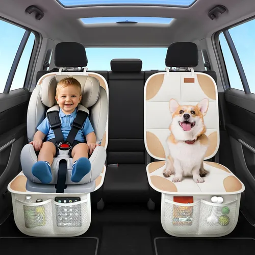 Vista 7 de SMART ELF Protector de Asiento de Automóvil, Paquete de 2 Protectores de Asiento Protegen Asientos Infantiles con el Acolchado Más Grueso y Respaldo