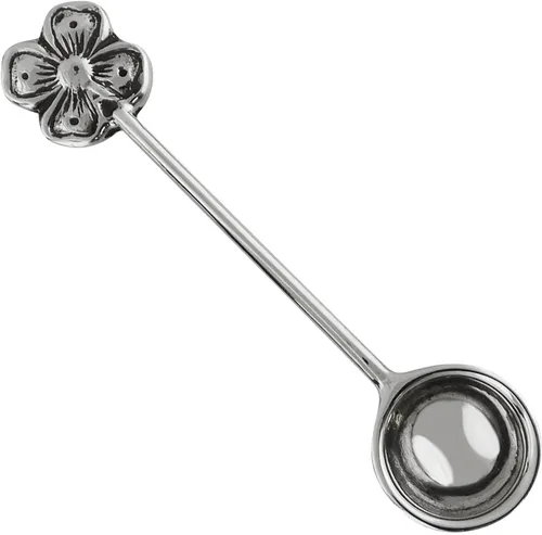 Vista 12 de Cuchara de sal pequeña con borde festoneado de plata de ley, cucharas de mostaza
