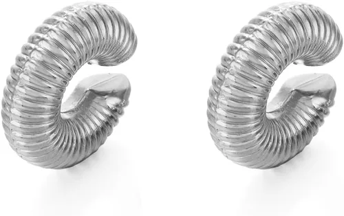 Vista 7 de Aretes de oro para mujer, sin perforación, aretes gruesos de 18 quilates, redondos, de gran tamaño, con clip A-One Pack Oreja Oro