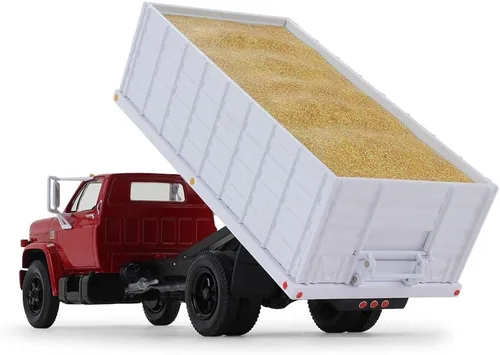Vista 3 de First Gear Camión de grano Chevy C65 de 1970 fundido a presión a escala 1/34 con carga de maíz (10-4254)