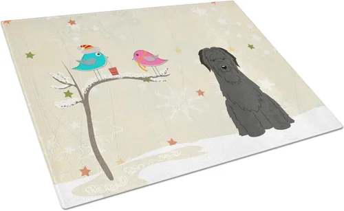 Vista 28 de Caroline's Treasures BB2513LCB - Tabla de cortar de vidrio con texto en inglés "Christmas Presents between Friends" Airedale Terrier - Tabla