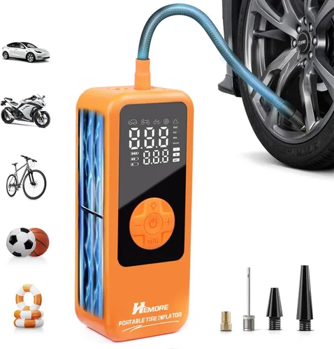 Vista 8 de [Usado] Cordless Tire Inflator Portable Air Compressor, 150PSI Fast Inflation Cordless Air Pump with LED Light, Auto Shut-Off, Rechargeable Battery