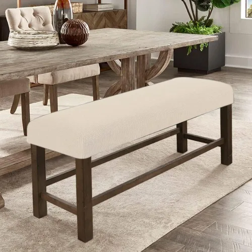 Vista 13 de Fundas de banco rectangulares, funda extraíble para silla de comedor, ajuste suave, universal, elásticas, antipolvo, lavable, protector de asiento