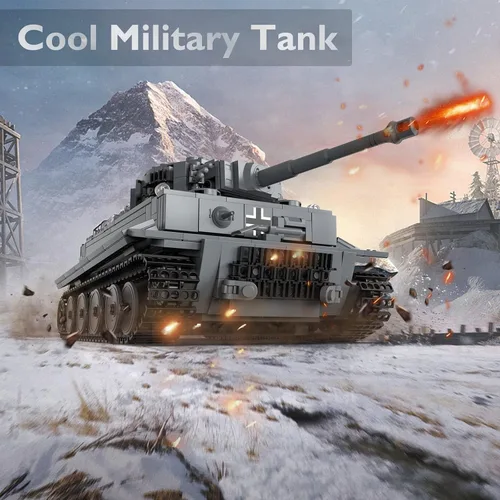 Vista 2 de Conjuntos de construcción de tanques JMBricklayer para adultos - Modelo de juguete de tanque de ejército Tiger militar de la Segunda Guerra Mundial