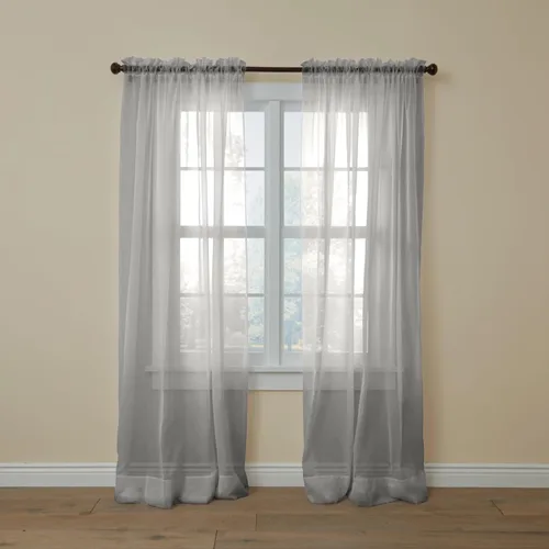Vista 23 de BrylaneHome BH Studio - Paneles de gasa transparente con bolsillo para barra, juego de 2 a 120 pulgadas de ancho y 63 pulgadas de largo, hojas