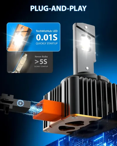 Vista 8 de Bombillas D1S, 800% superbrillantes mejoradas, 45 W, 30000 lúmenes, 6000 K, luz blanca fría, repuesto 66144 66140 85140 85415 para montaje HID, IP68