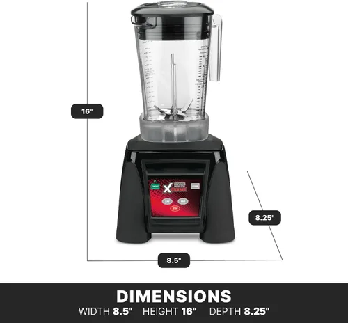 Vista 6 de Waring Licuadora comercial MX1050XTXP de 3.5 HP con teclado electrónico, función de pulso y un contenedor de copoliéster libre de BPA de 48 onzas