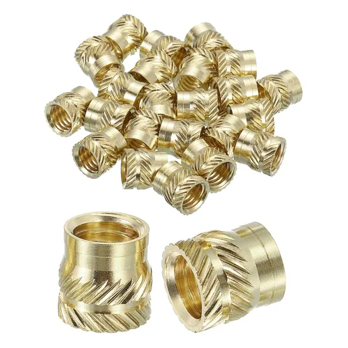 Vista 51 de uxcell Tuercas de inserción moleteadas, 100 piezas M1 x 1.5mm L x 2mm DE 3D Impresión de latón Tuercas de inserción roscadas hembras Insertos
